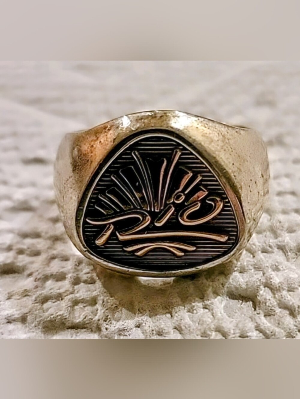 Vintage 1994 Rio All Suite Casino Las Vegas High Roller Signet Ring 10K Sterling